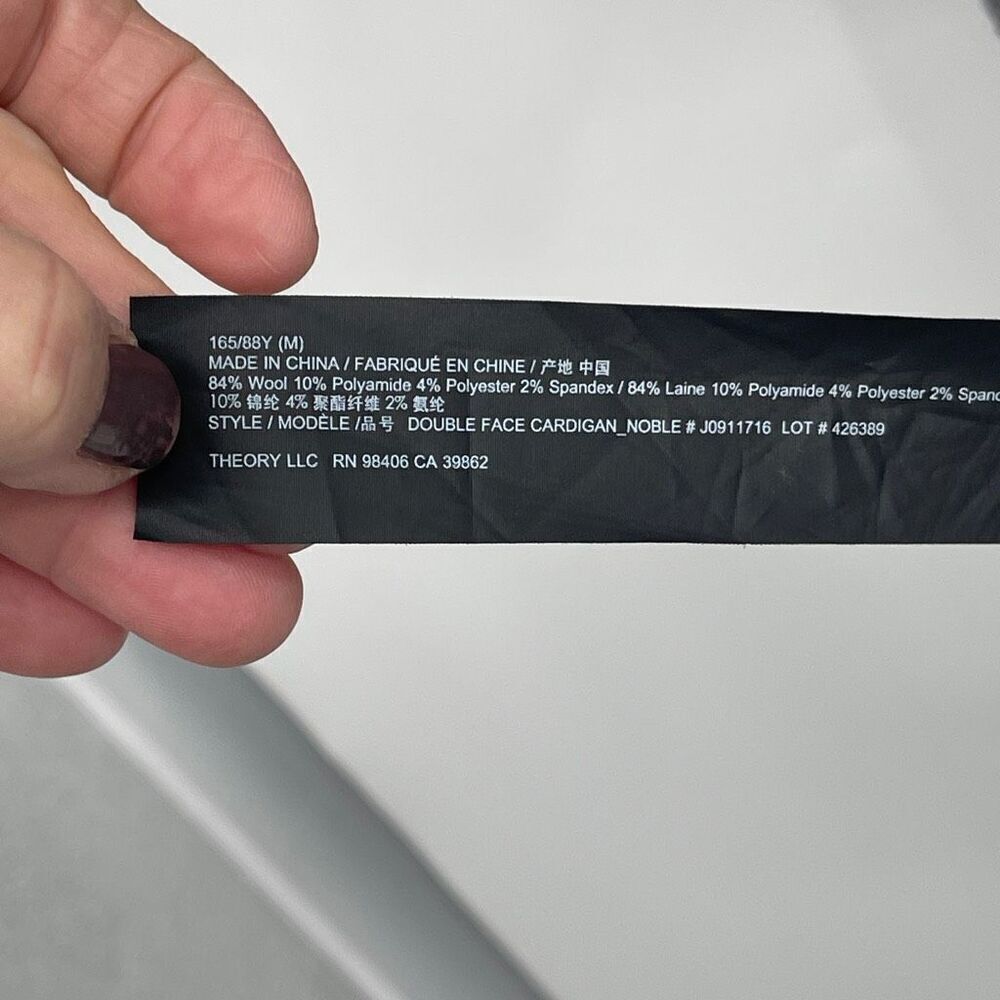Theory Gray Double Face Open Front Long Cardigan … - image 3